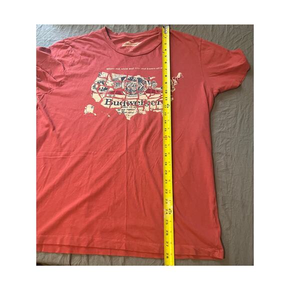 Budweiser USA Map Graphic T-Shirt Red Made in USA Beer Tee Size Large - Picture 6 of 6